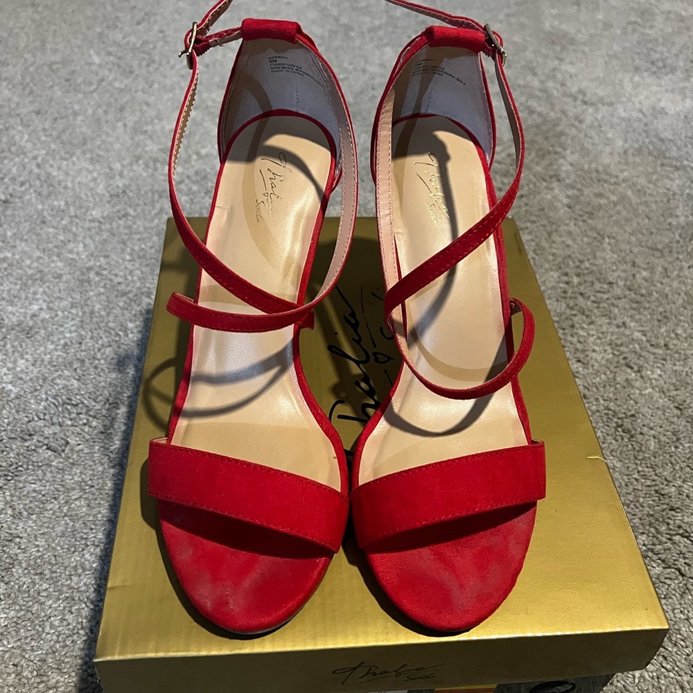 Women’s Red Strap Heels